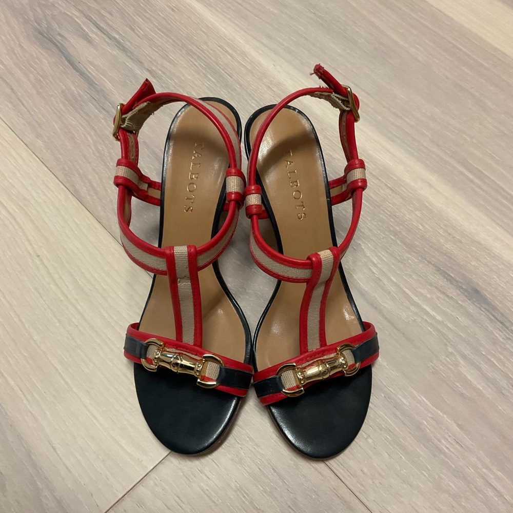 Talbots Red and Indigo Women's Sandals